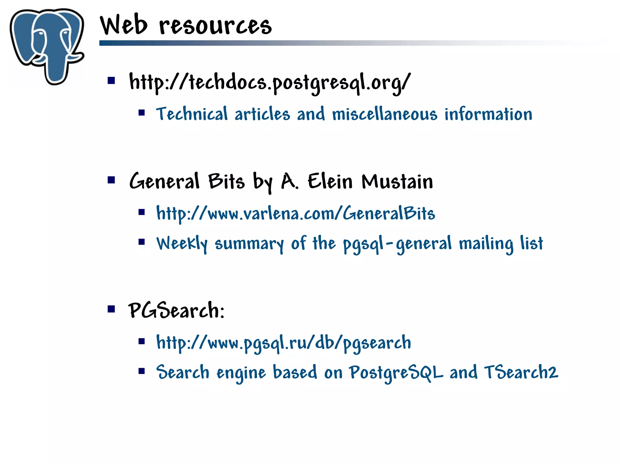 Get to know PostgreSQL!