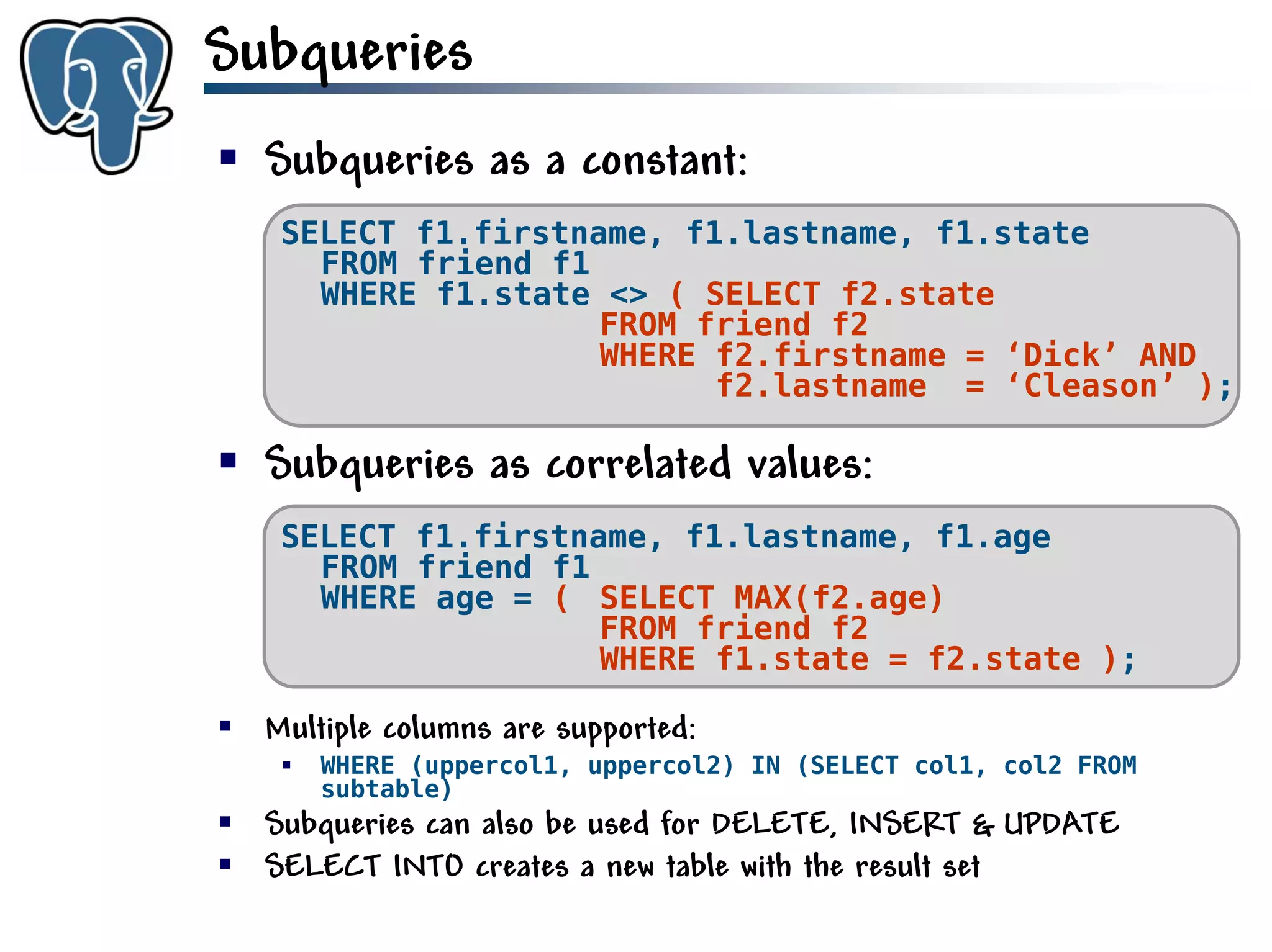 Get to know PostgreSQL!