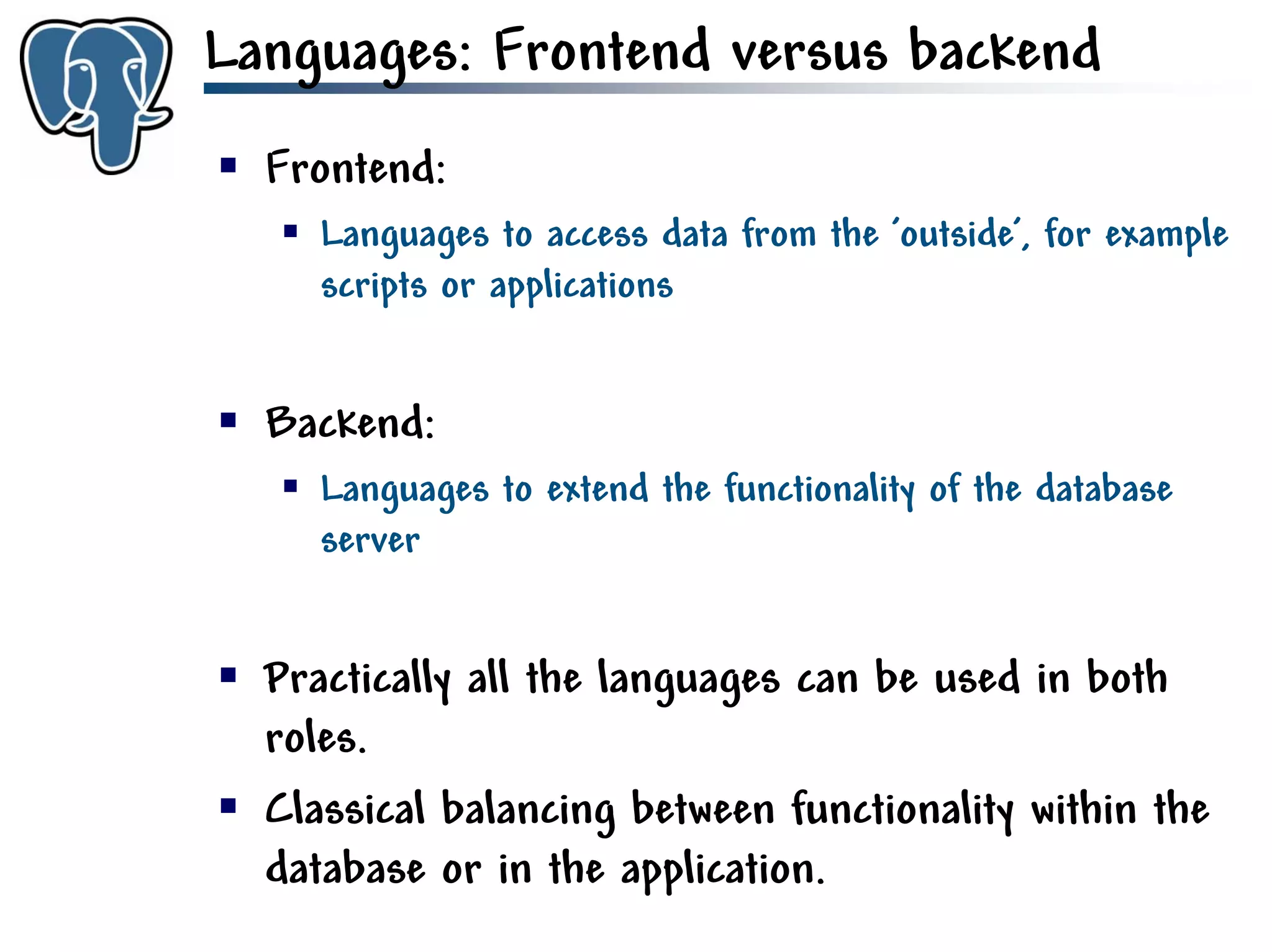 Get to know PostgreSQL!
