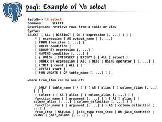 Get to know PostgreSQL!