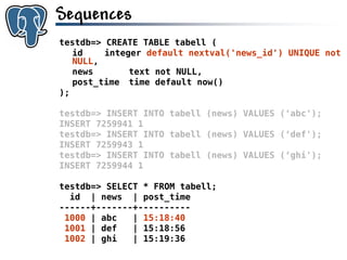Get to know PostgreSQL!