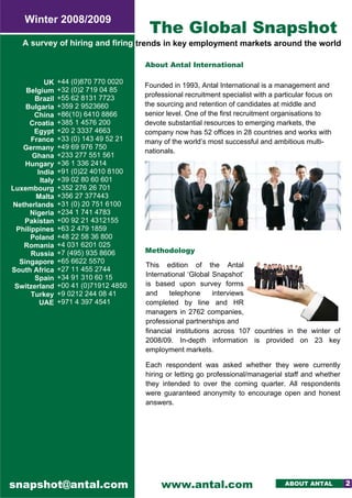Antal International 2nd Global Snapshot 2009