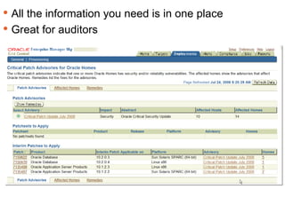 Keeping Track All the information you need is in one place Great for auditors 