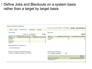 Keeping Track Define Jobs and Blackouts on a system basis rather than a target by target basis 