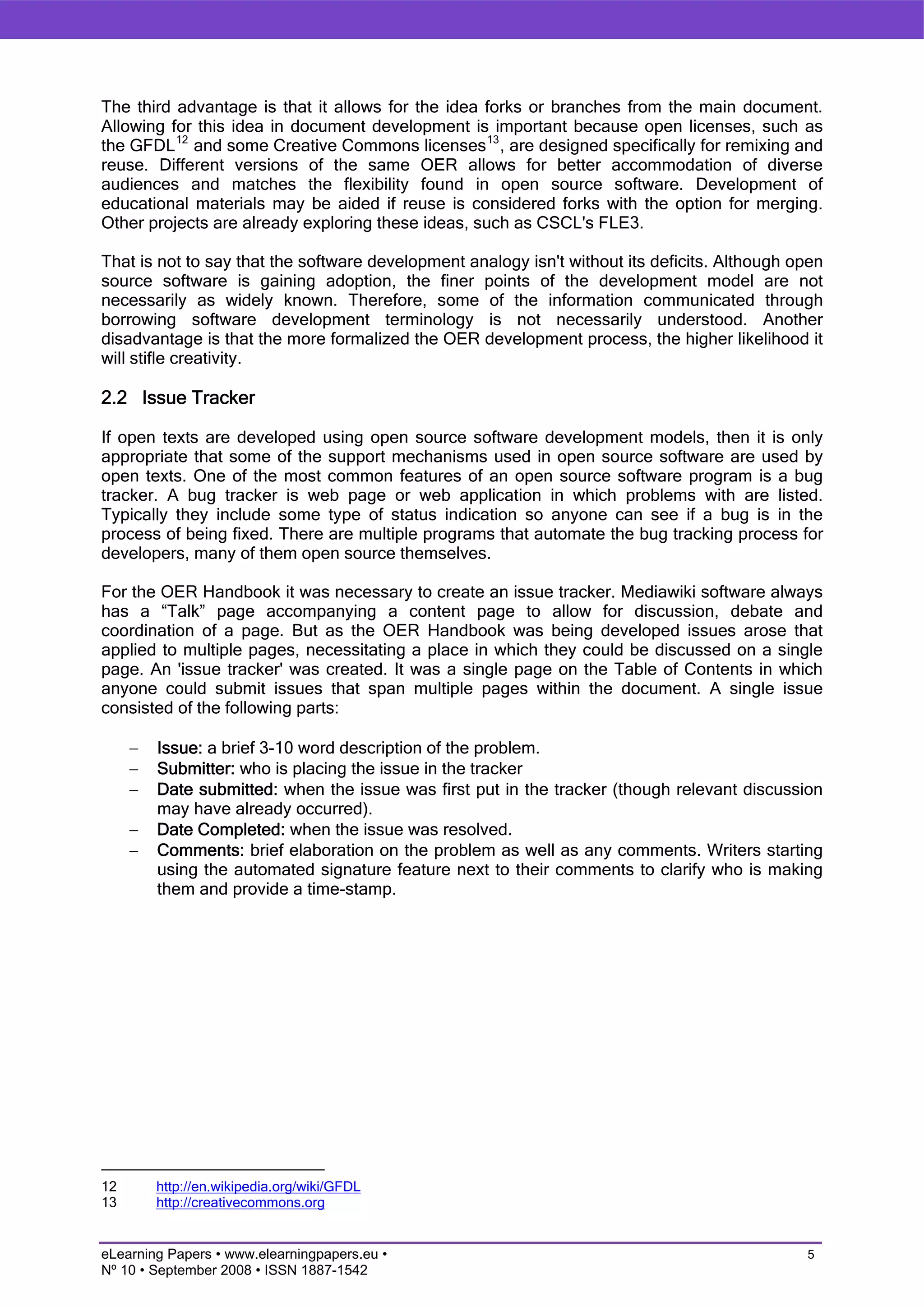 Applying Software Development Paradigms to Open Educational Resources
