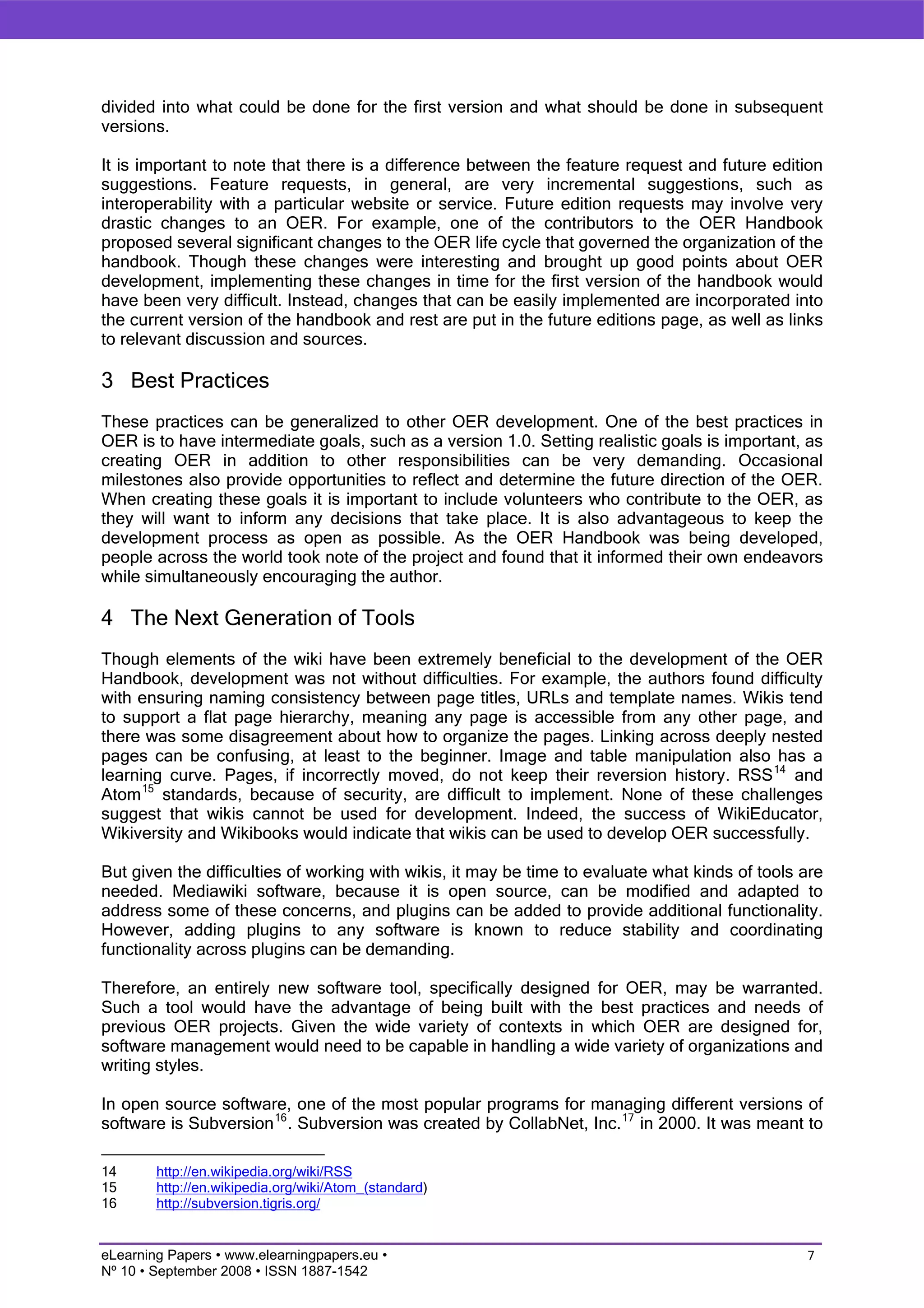 Applying Software Development Paradigms to Open Educational Resources