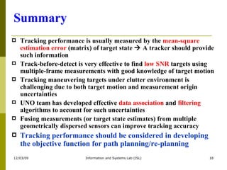 Intro to Multitarget Tracking for CURVE | PPT