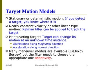 Intro to Multitarget Tracking for CURVE | PPT