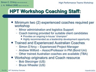 High Performance Teams Workshop Overview | PPT
