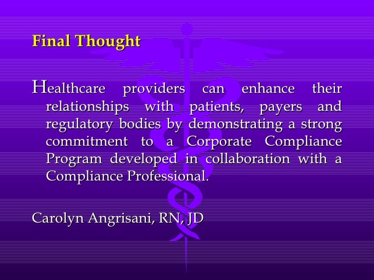 Health Care Regulatory Compliance