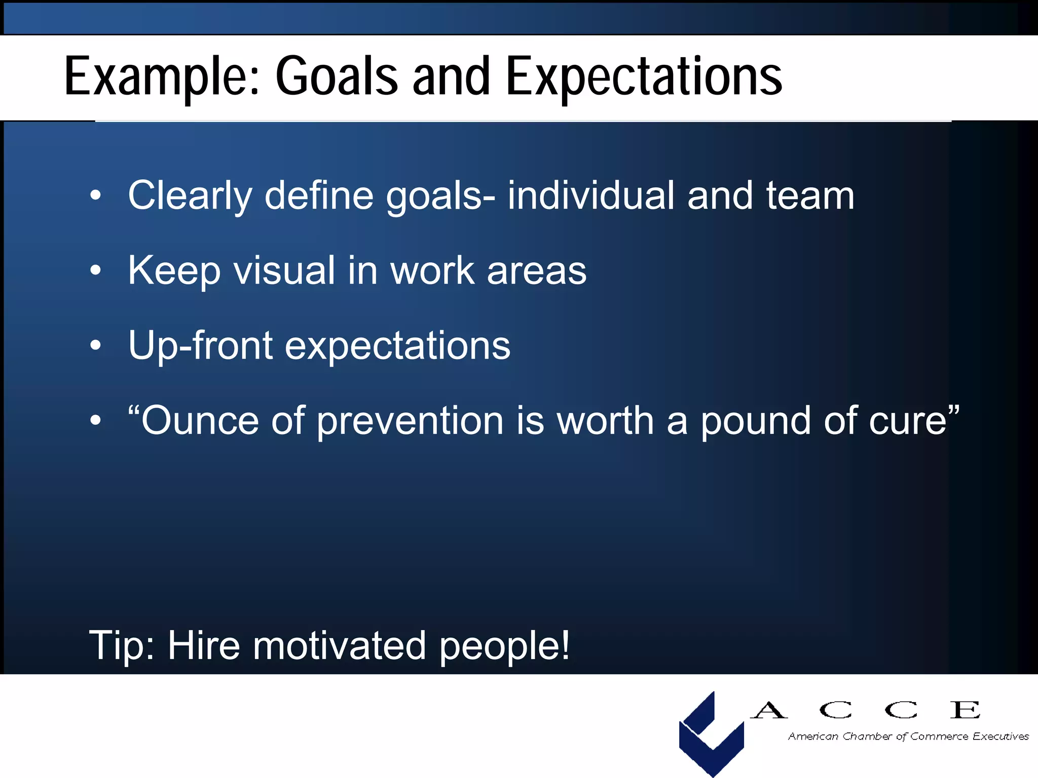How To Measure Individual Performance To Ensure Success, Acce 2008 Convention