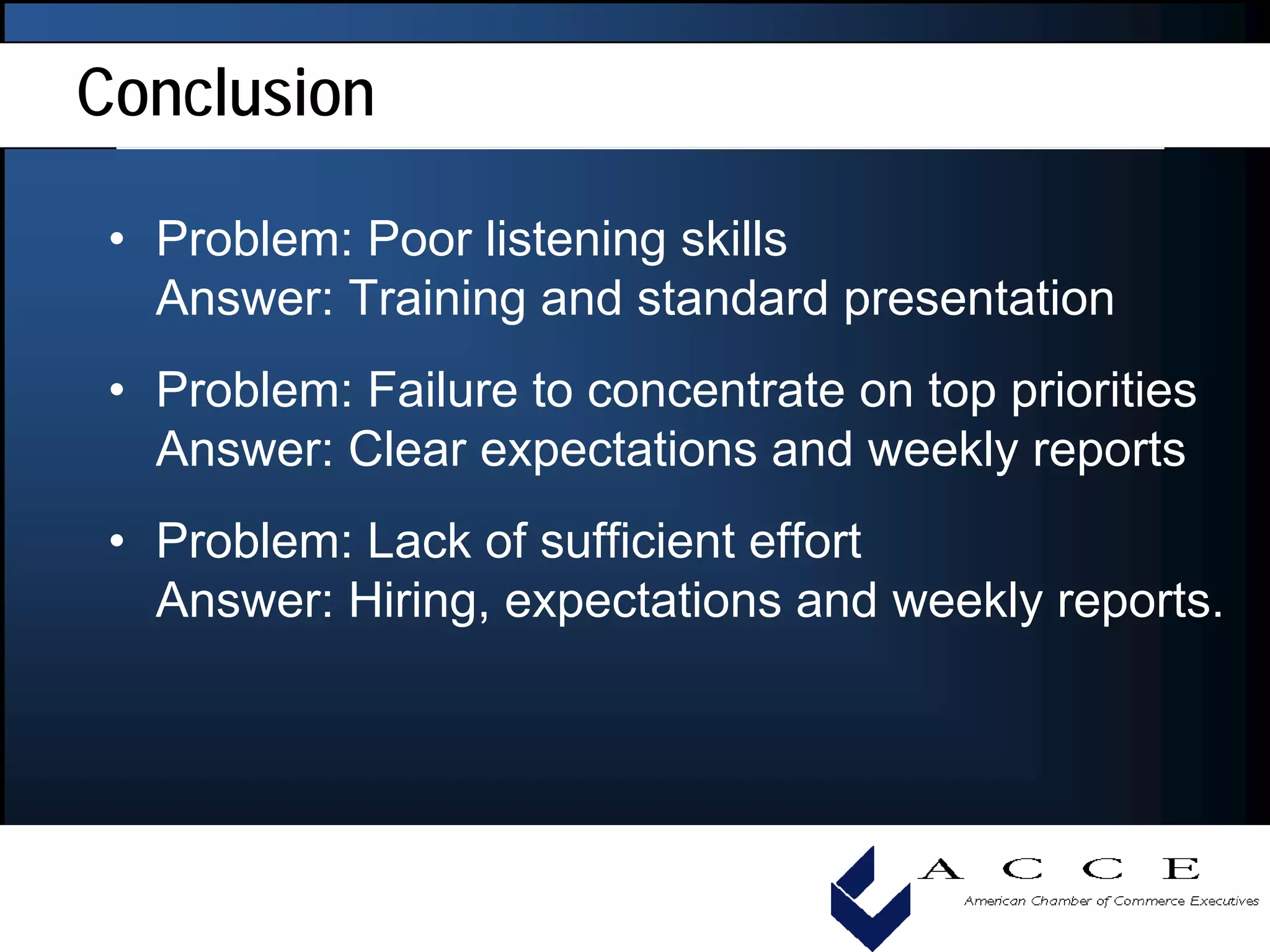 How To Measure Individual Performance To Ensure Success, Acce 2008 Convention