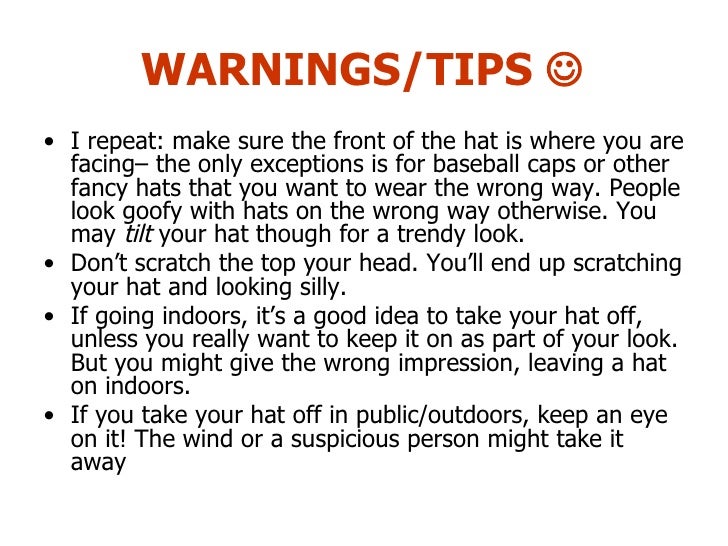 how to put a hat on