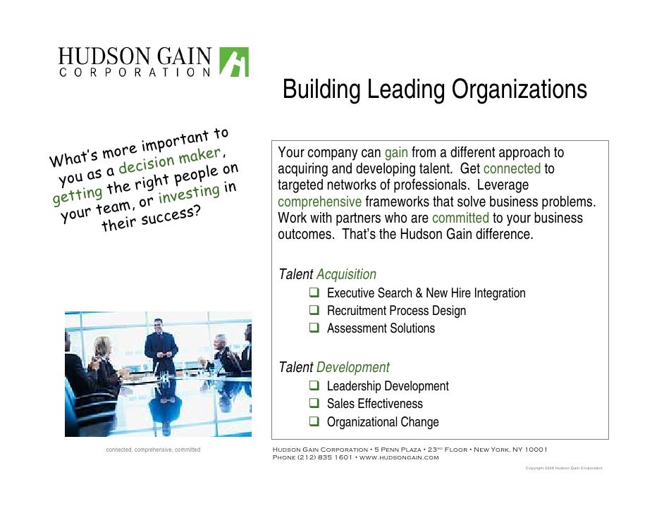 Hudson Gain Corporation A Leadership Solutions Firm