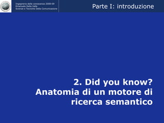 2. Did you know? Anatomia di un motore di ricerca semantico Parte I: introduzione 