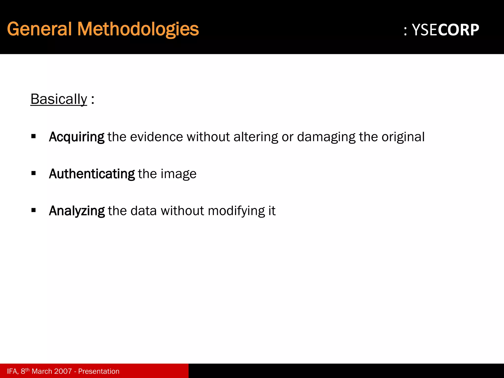 Digital Evidence in Computer Forensic Investigations