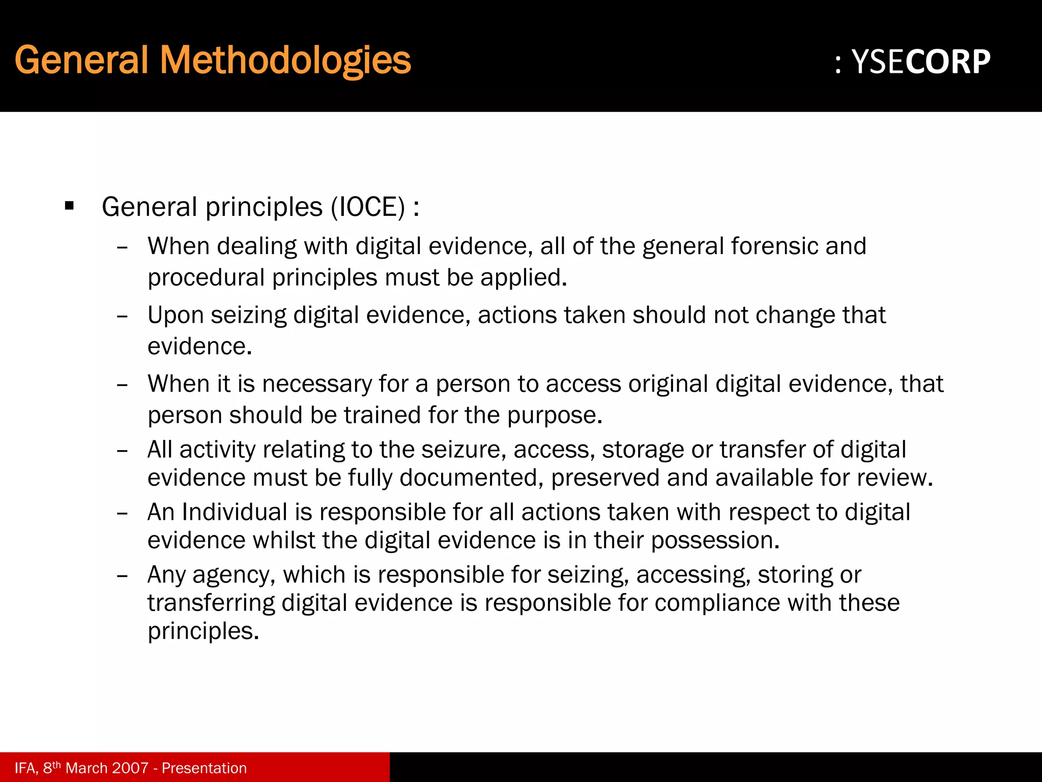Digital Evidence in Computer Forensic Investigations
