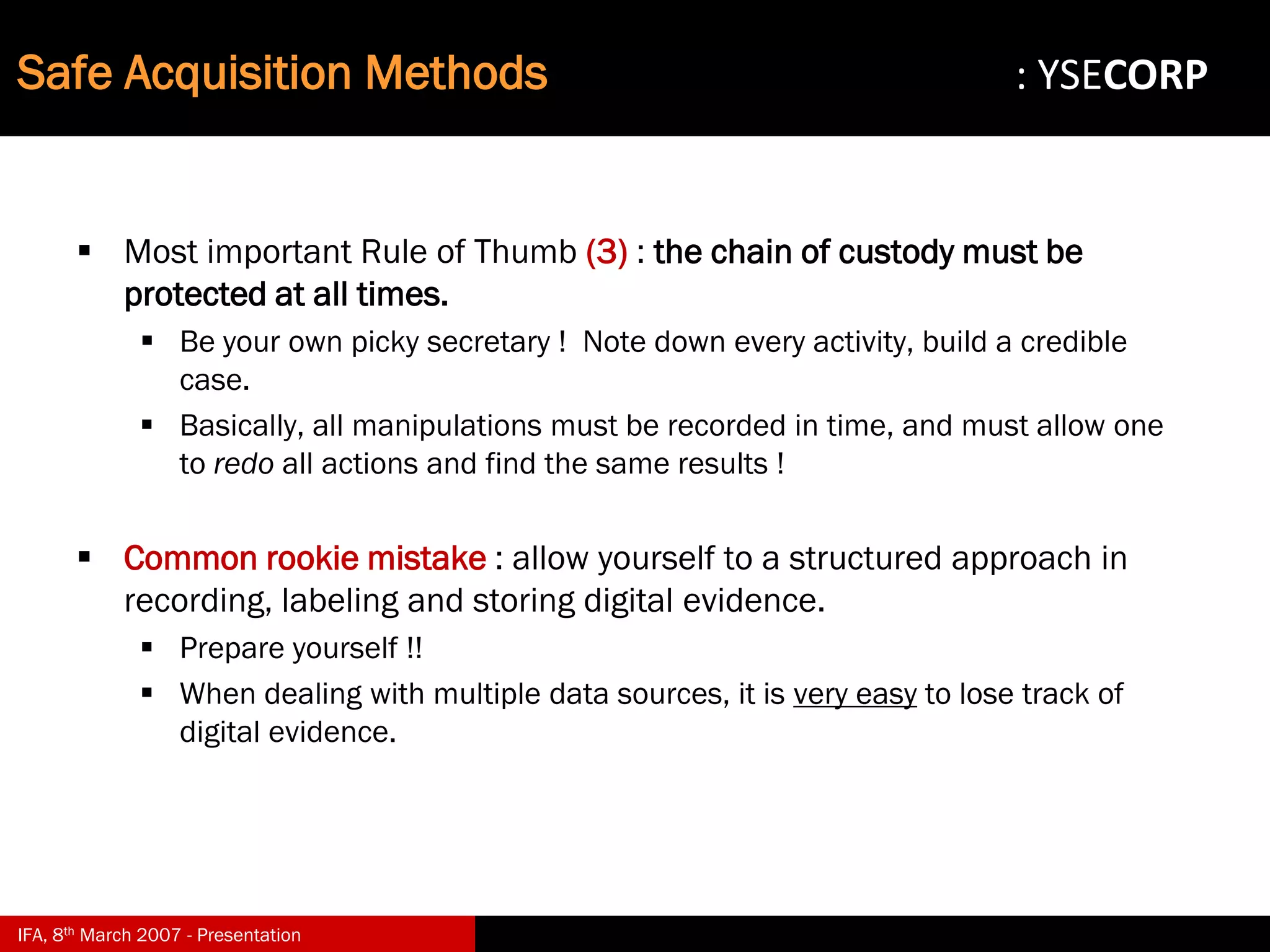 Digital Evidence in Computer Forensic Investigations