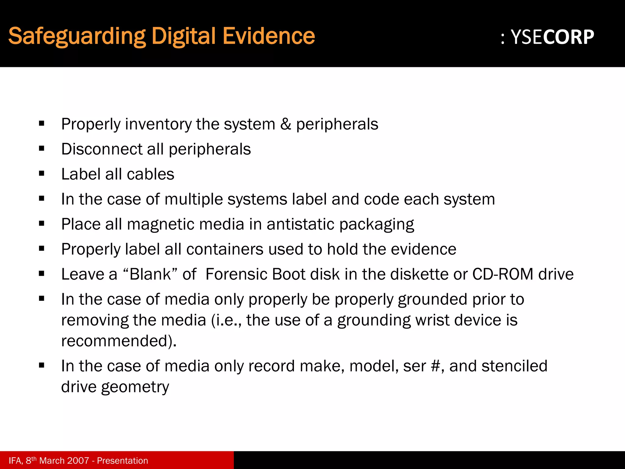 Digital Evidence in Computer Forensic Investigations