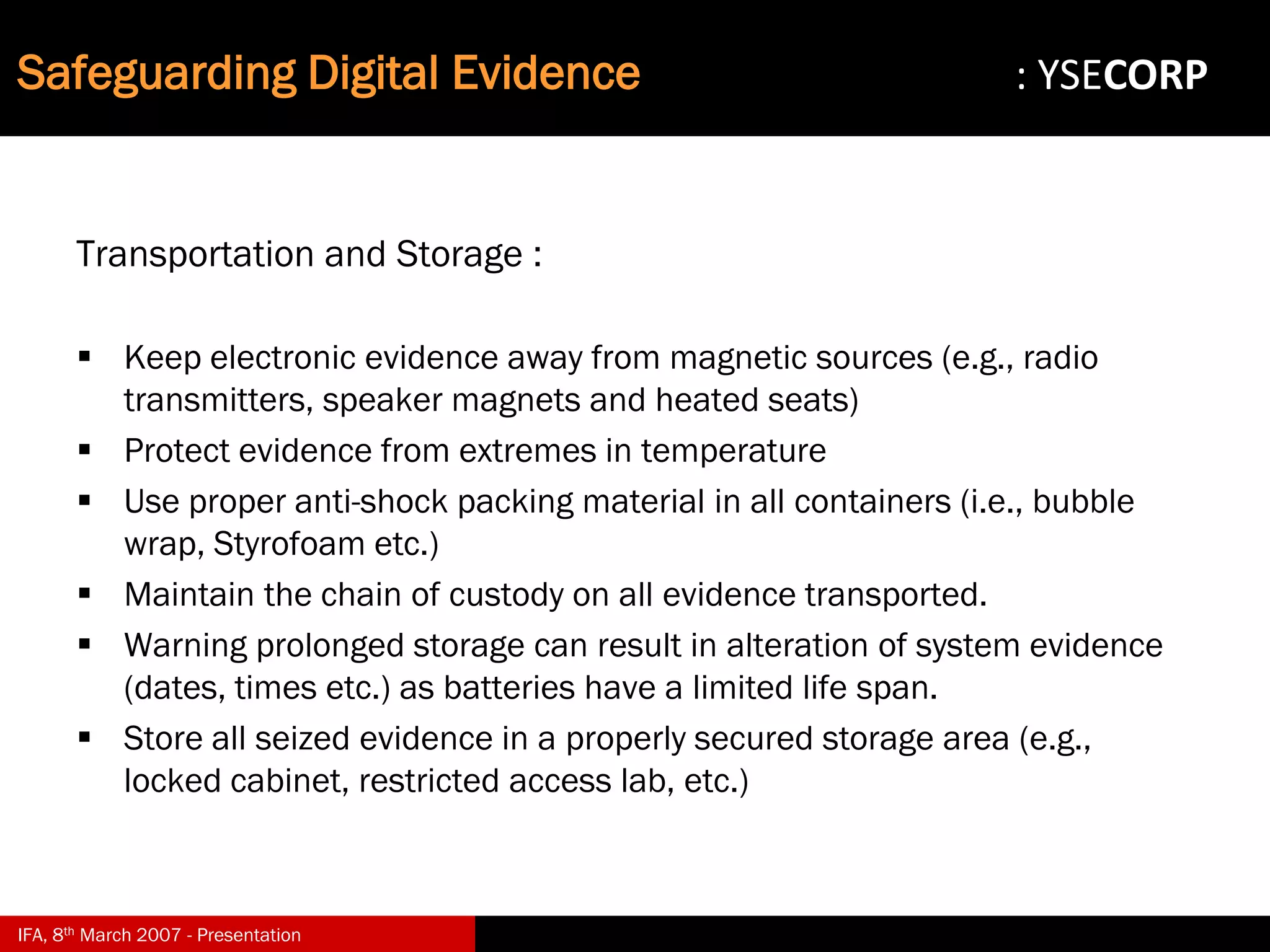 Digital Evidence in Computer Forensic Investigations