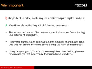 Digital Evidence in Computer Forensic Investigations