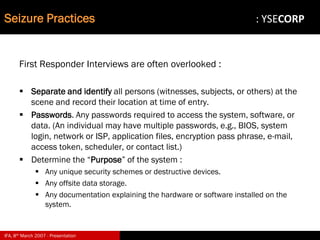 Digital Evidence in Computer Forensic Investigations
