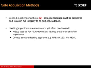 Digital Evidence in Computer Forensic Investigations