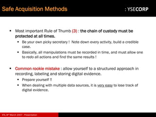 Digital Evidence in Computer Forensic Investigations