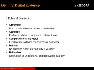 Digital Evidence in Computer Forensic Investigations