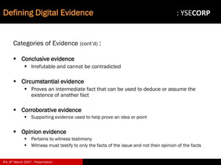 Digital Evidence in Computer Forensic Investigations