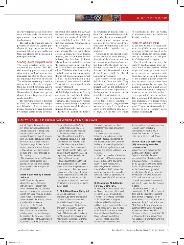 Access To Islamic Hedge Funds