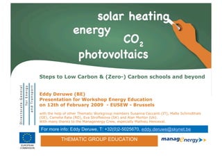 Steps to Low Carbon & (Zero-) Carbon schools and beyond