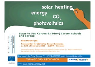 Steps to Low Carbon & (Zero-) Carbon schools and beyond