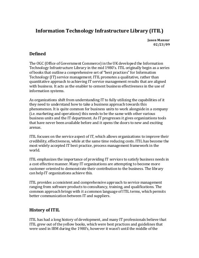 Itil Service Desk