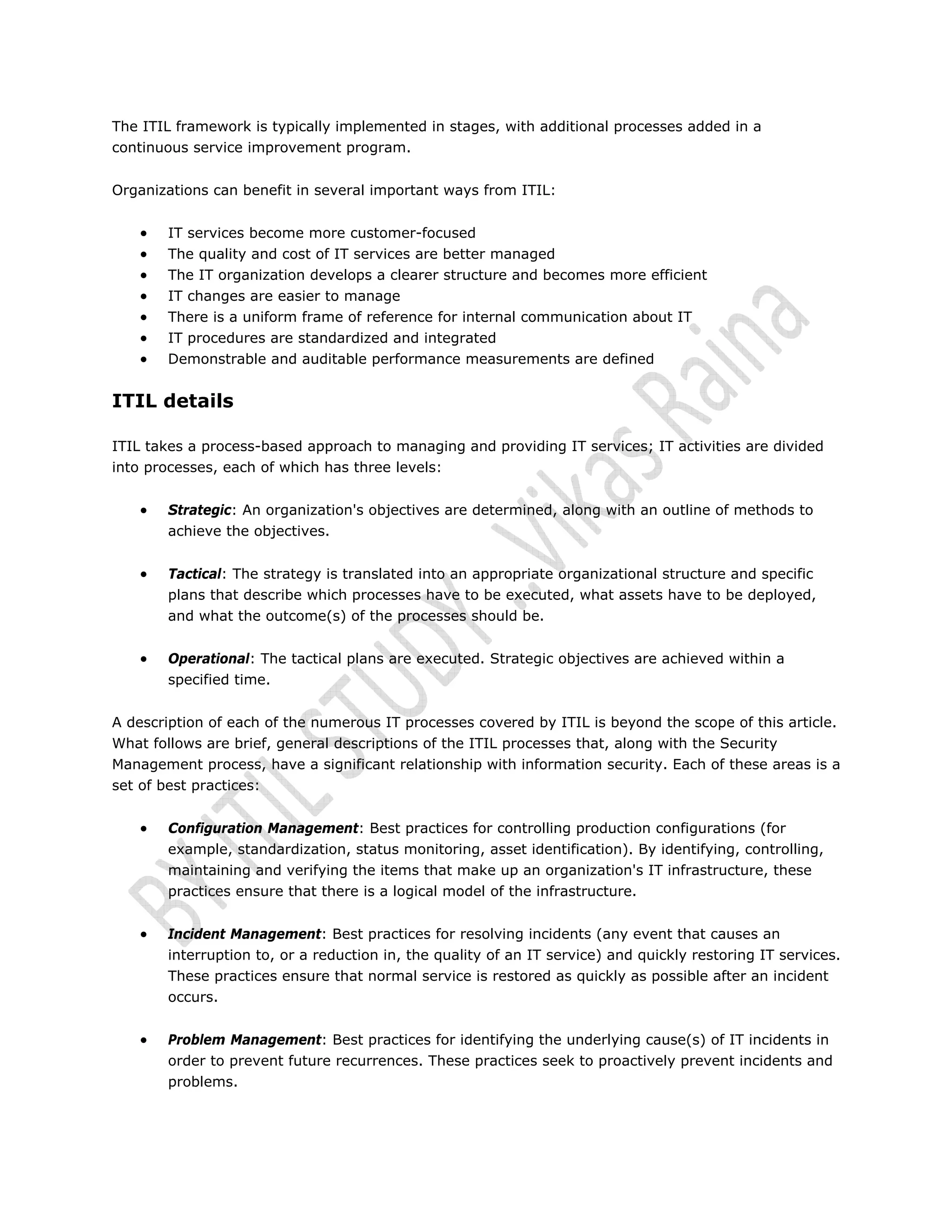 ITIL With Information Security