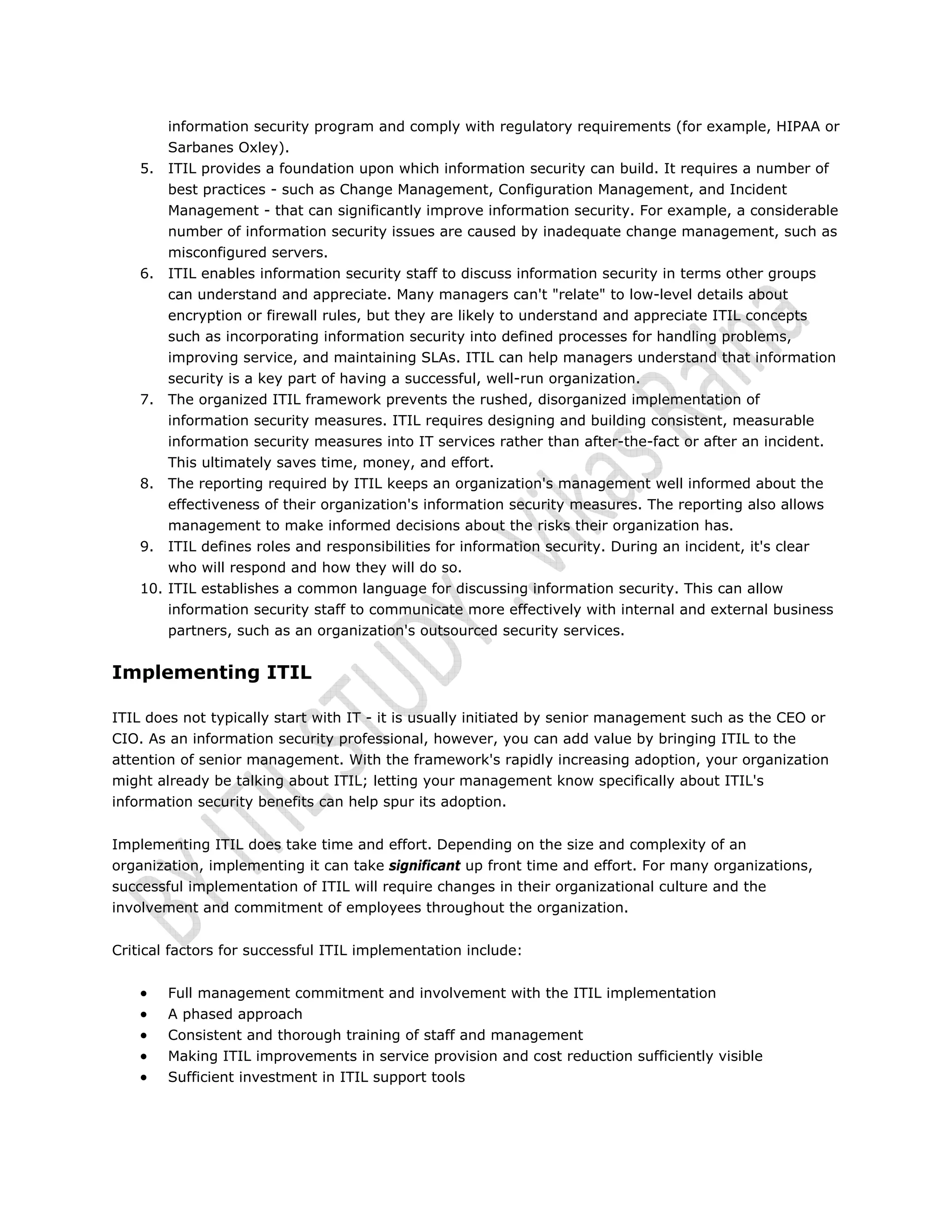 ITIL With Information Security