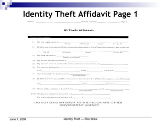 Identity Theft Affidavit Page 1 