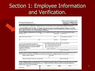IRCA’s Provisions <ul><li>New Employee must provide documents reflecting: </li></ul><ul><ul><li>He/She is eligible to work 