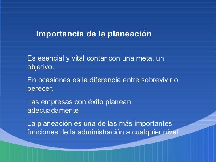 Importancia de la Planificación en las Empresas