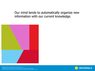 Our mind tends to automatically organize new information with our current knowledge. 