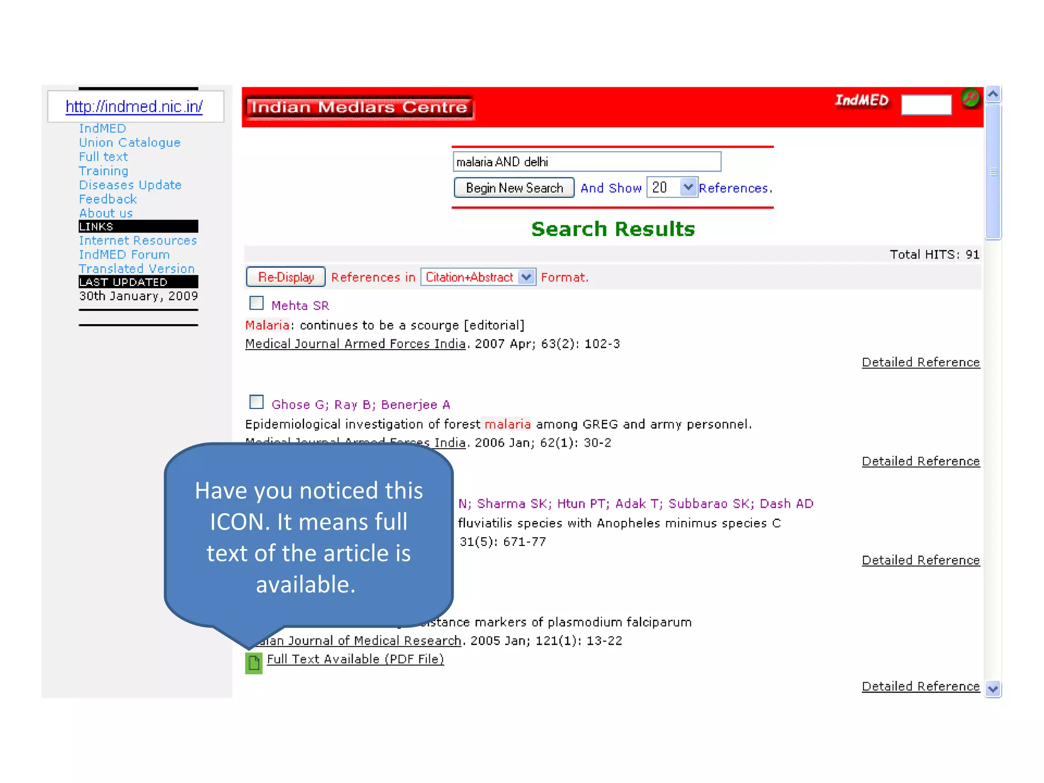 Have you noticed this ICON. It means full text of the article is available.  
