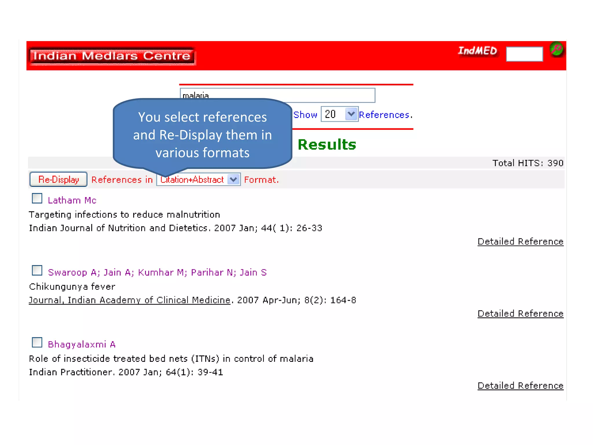 You select references and Re-Display them in various formats 