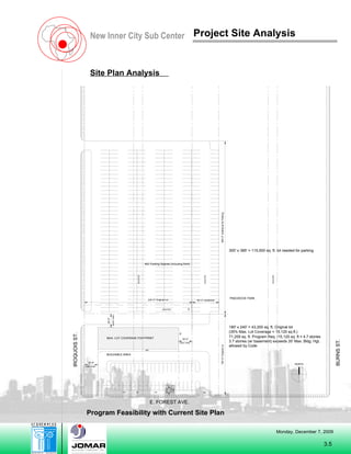 Site Plan Analysis  Project Site Analysis 3.5   Program Feasibility with Current Site Plan 