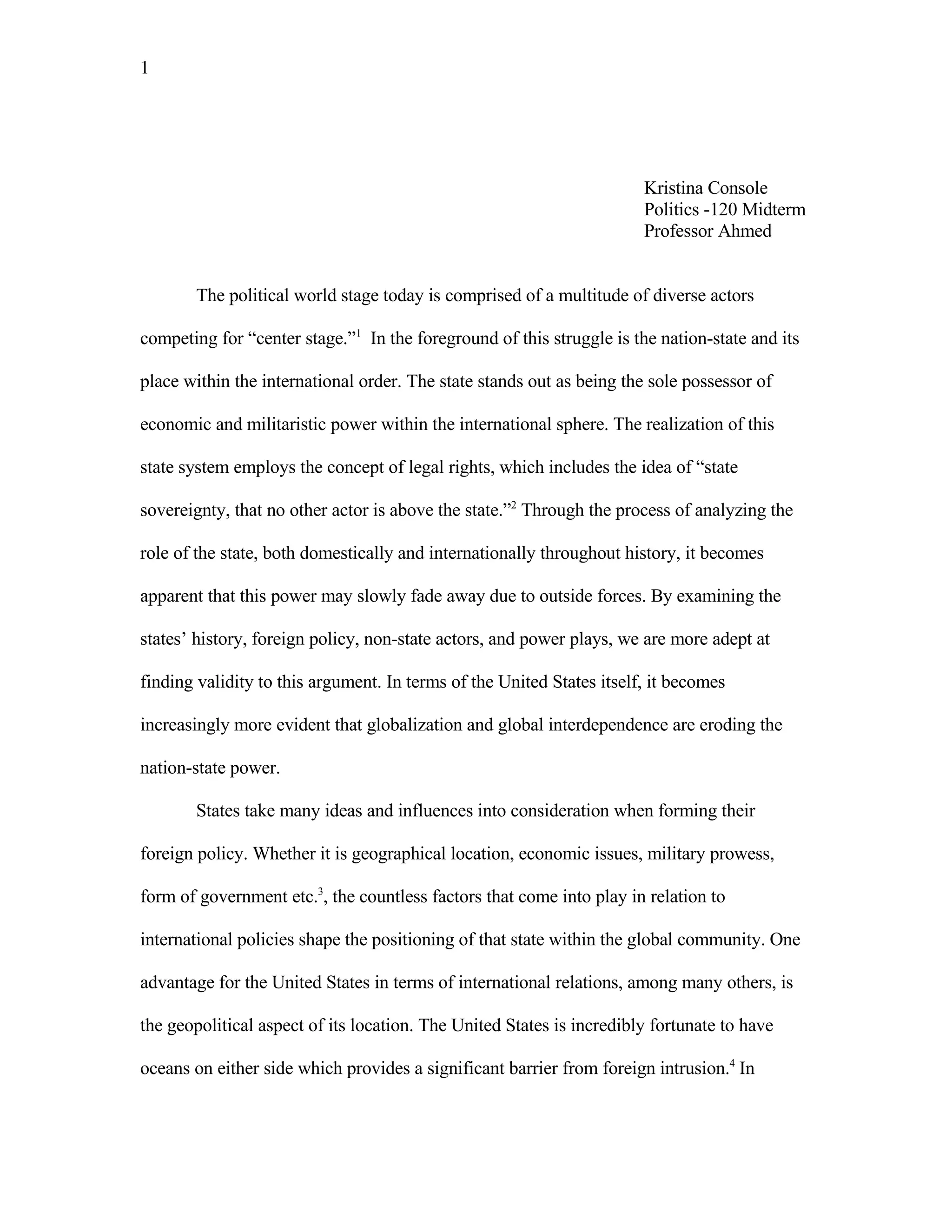 Internation Rel Midterm Paper