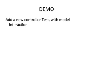 DEMO Add a new controller Test, with model interaction 