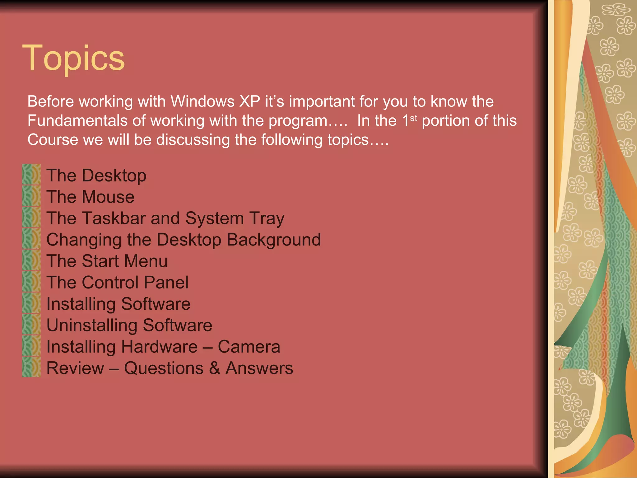 Introduction To Windows Xp Class 1 | PPT