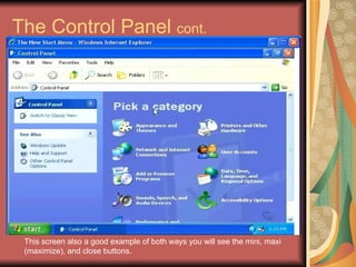Windows Xp Button Press Example Introduction To Windows Xp Class 1 | PPT