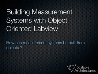 Building Measurement
          Systems with Scala-View

          The move to iterative instrument development




                                                 Scalable
                                                Architectures
Saturday, February 21, 2009
 