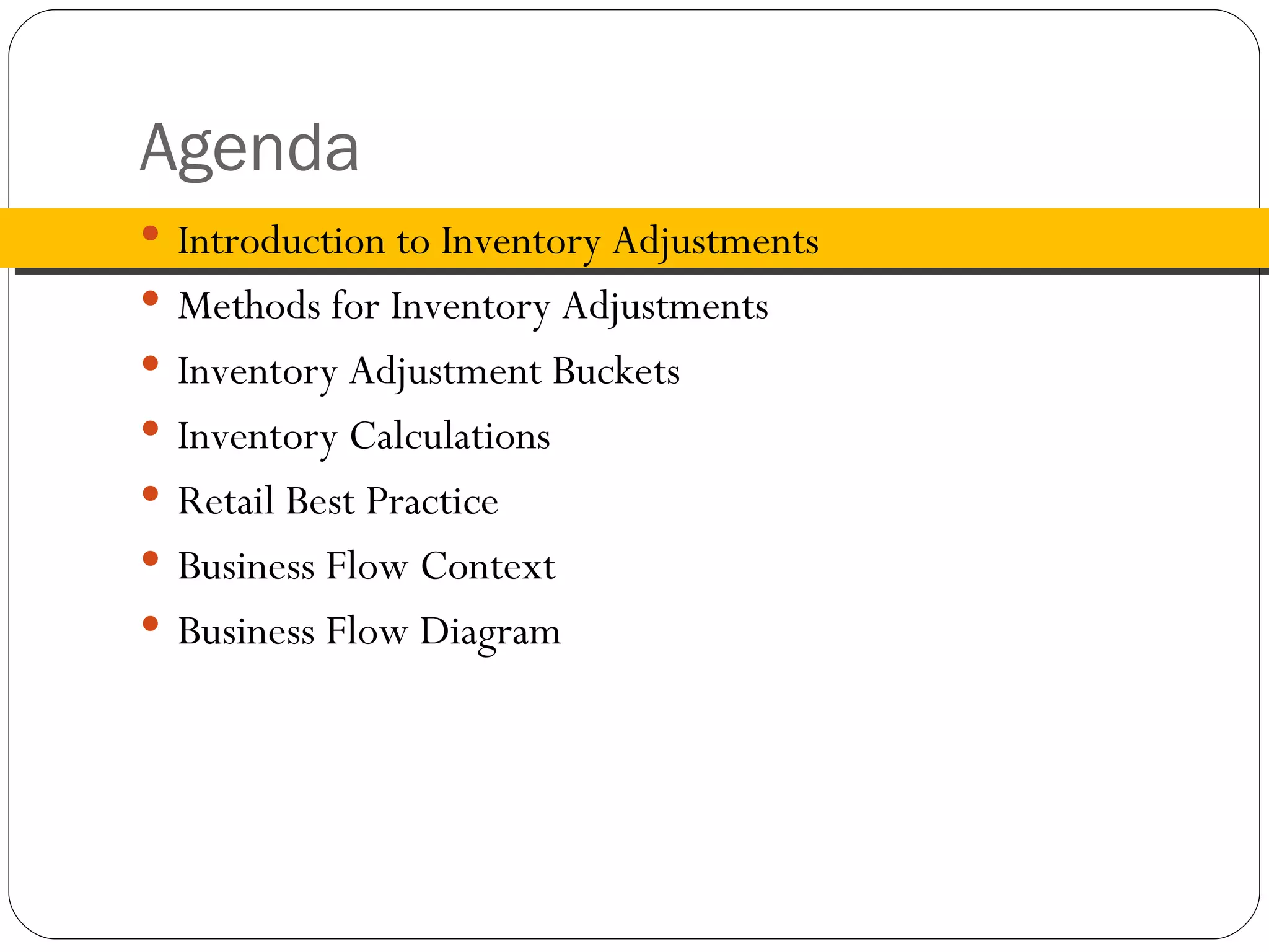 Inventory Adjustments | PPT
