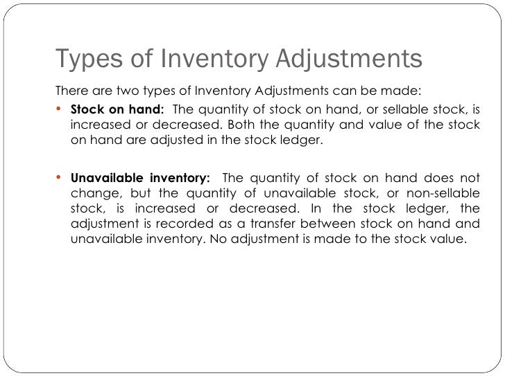 Inventory Adjustments